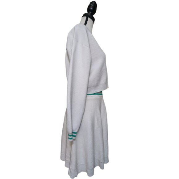 House of Harlow 1960 x Revolve White Knit Varsity Sweater & Skirt Set – Size M - Picture 2 of 15
